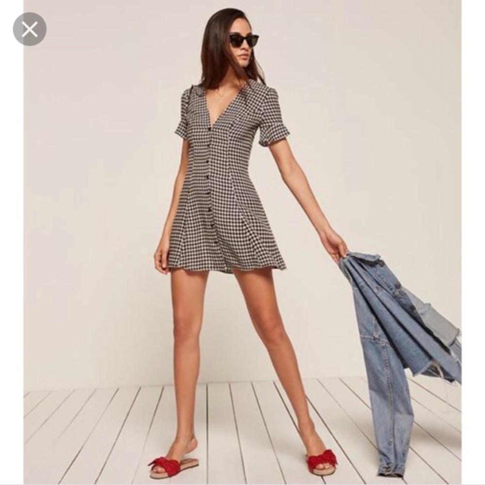 Reformation Dolce Dress in Checkers | size 2